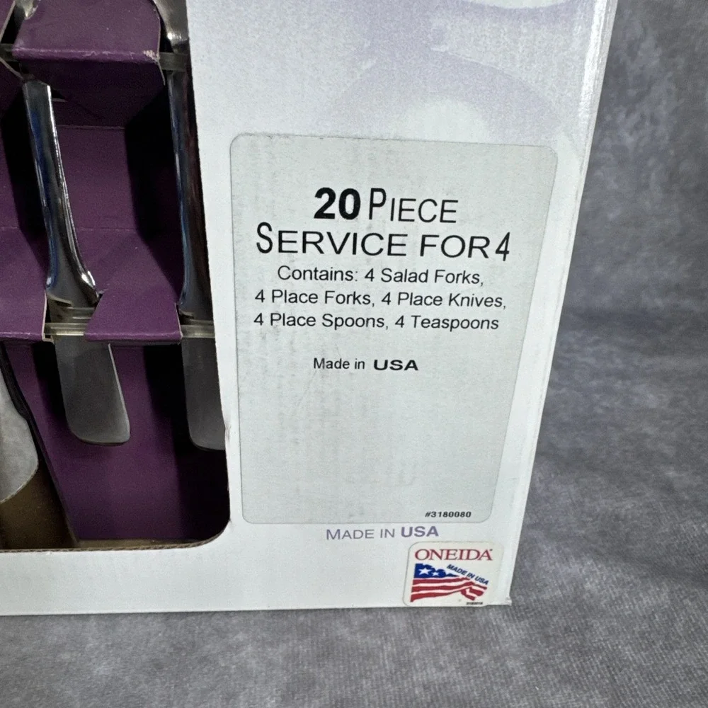 Oneida 20pc Value American Ballad Silverware Set NEW Flatware Fork Spoon Knife